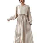 Dress for Women || Women??s Solid Pleated Maxi Dress
