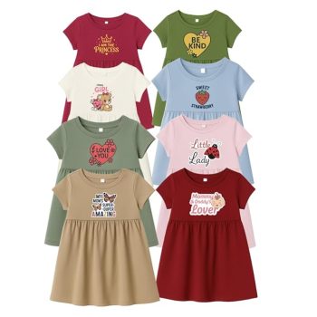 Kids Knitted Cotton Frock for Girls (1?C6 Years) | Soft & Stylish Printed Dress | Pack of 3 Combo