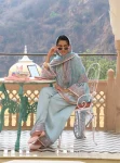 Pralika Bemberg Satin Blue Kurta With Farshi Salwar