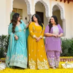 I Said Yes- Prussian Blue Thread & Gota Embroidered Georgette Lehenga Set