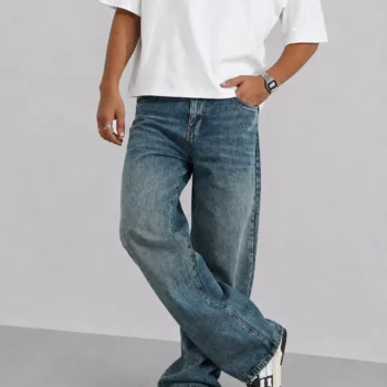 Blue Grain Theory Loose Straight Fit Jeans